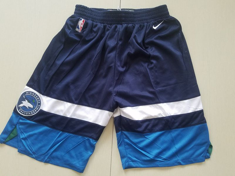 2018 Men NBA Nike Minnesota Timberwolves blue shorts->->NBA Jersey